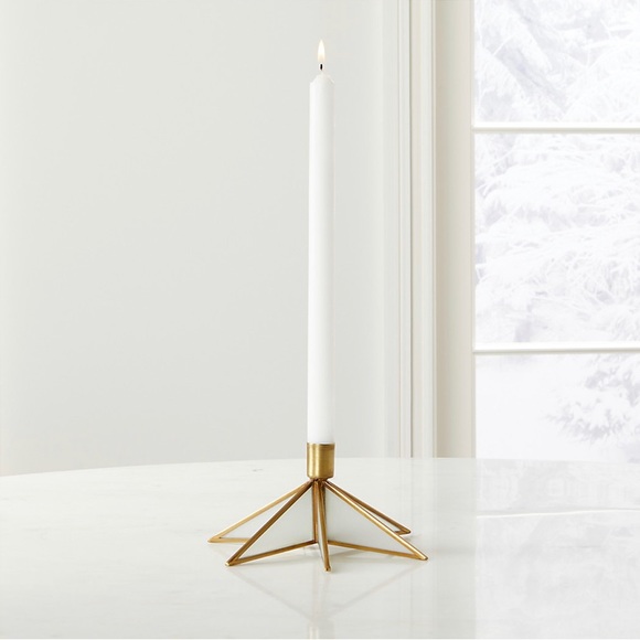 Crate&barrel Brass Star Taper Candle Holder - Picture 11 of 11